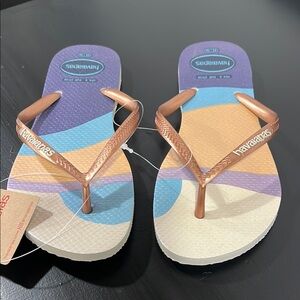 Havaianas Copper and Multicolor Flip Flops
